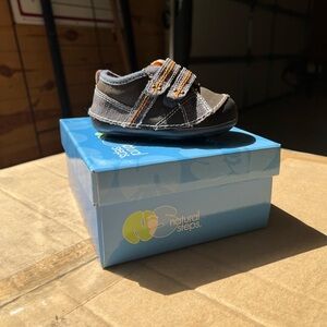 Natural Steps Brown, Gray and Orange Velcro Toddler Shoe